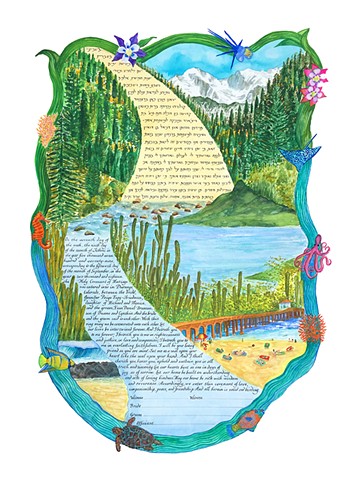 MOUNTAINS & SEA CUSTOM KETUBAH