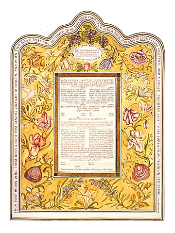 Golden Lily  Custom Ketubah