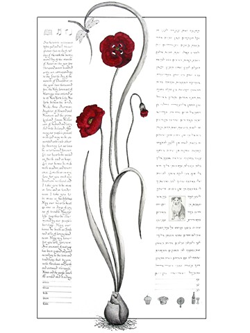 Dragonfly Botanical Custom Ketubah