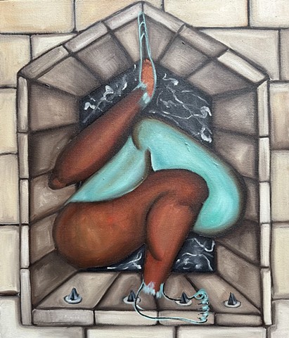 Pigeon Outside of a Crowded Chapel