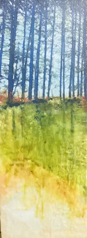 photo encaustic morning road tip country road pin trees  relaxing drives