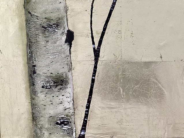 birch realistic white winter gold