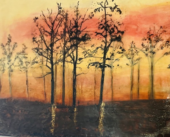 warm oranges golds yellows trees sunsets sunrise