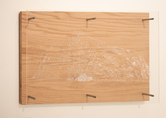 Weddell Sea, 2026, Red oak, recycled acrylic, ink, 24 x 38 inches