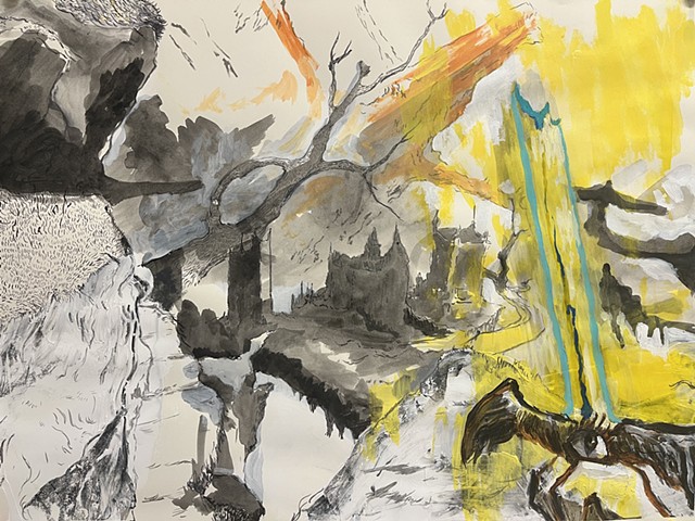 "Sketch of the Forgotten city of Mozmir, Tian's first plunge"