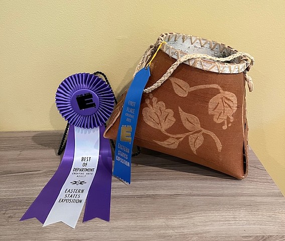 Winter bark berry picking basket