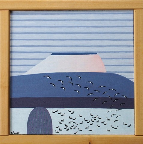 Goose Flock in Winter Field