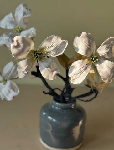 Dogwood, hand-painted silk
