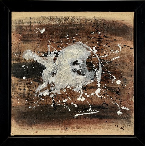 pigments on canvas, wood panels, framed.