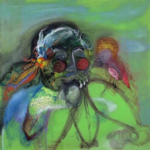 Self Portrait with Bird