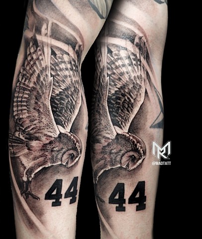 Owl 44 Memorial Tattoo