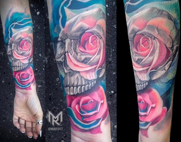 Custom Skull and Rose