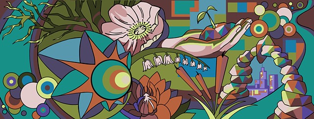 Final Design of the "Between Words" Mural