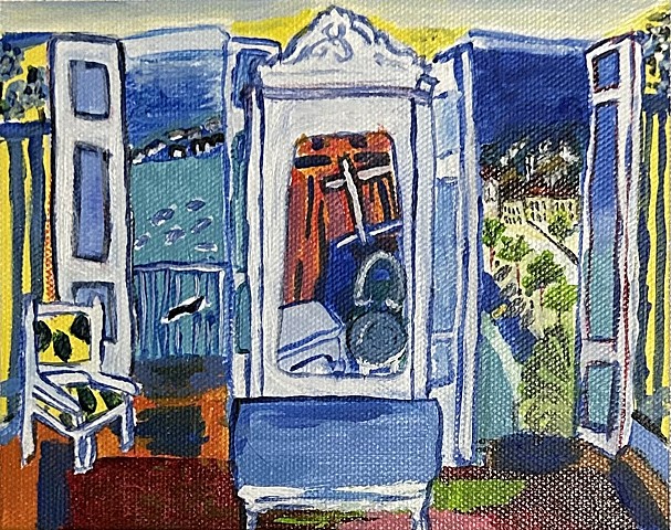 Raoul Dufy Rendition: Window Opening on Nice