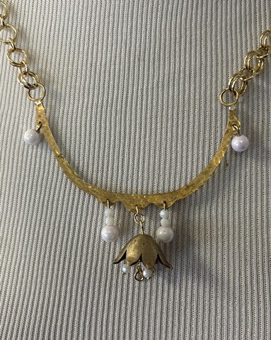 Lilly of the Valley Brass Necklace 