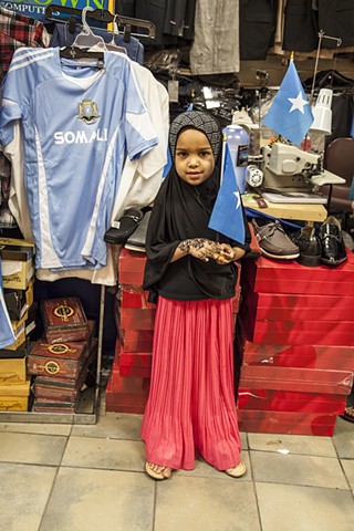 Aisha and Somali Flag, Karmel Square