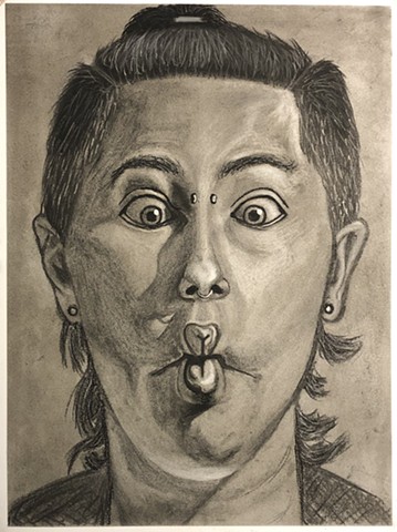 Self Portrait in Charcoal