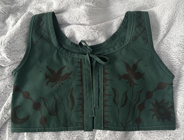 emerald floral vest