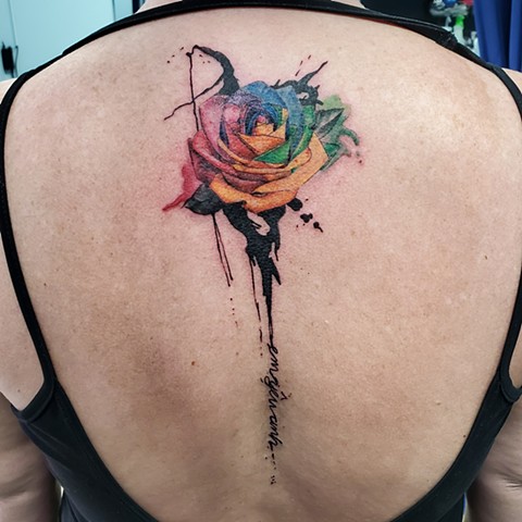 watercolor/inkblot rose