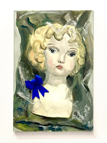(EBay listing no. 2) Porcelain Girl Curly Hair Head & Hands 162-10 57MM