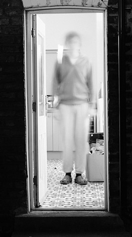 Long exposure black and white self portrait. 