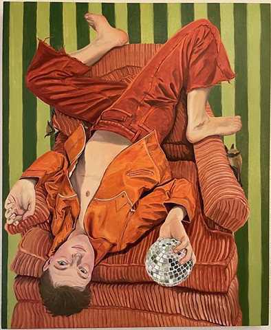 roan with disco ball