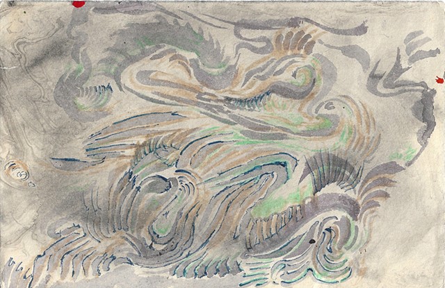 a stream with bright fish 