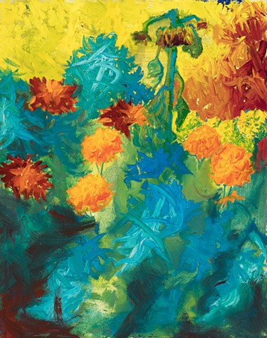 Sunflowers 2001 oil on canvas 30in x 24in