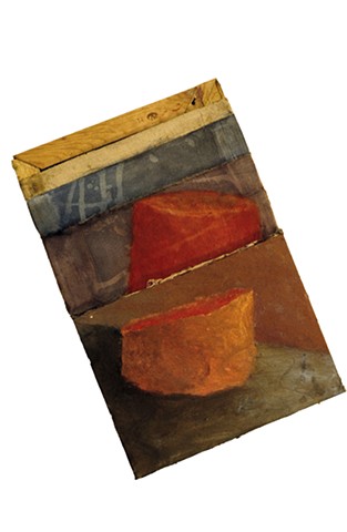 construction 1987 oil on canvas, wood 24in x 16in approx