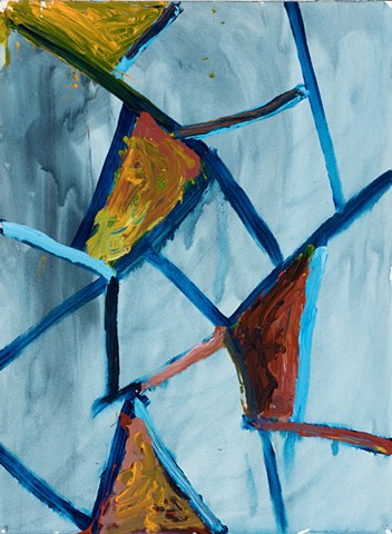 Before and After hell acrylic on Stonehenge 30in x 22in