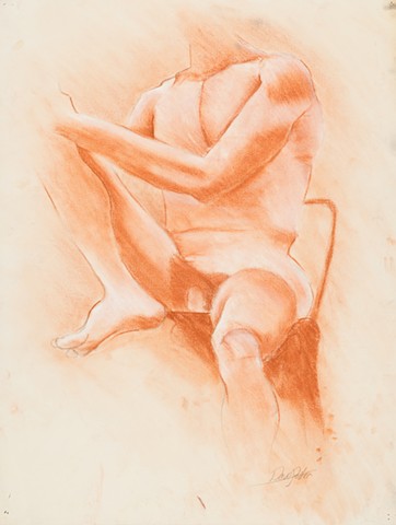 Figure 1984 conte on paper 24in x 18in