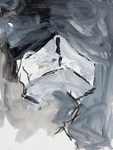 Variations 2002 charcoal acrylic on paper 14in x 10.5in