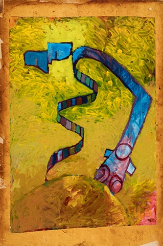  Madonna and Child 1997 acrylic, contact cement on paper and plywood 72in x 48in