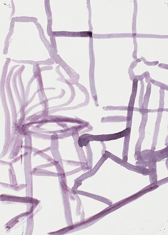 Apartment Study 2000 acrylic on paper 12in x 8.75in