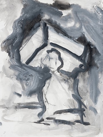 Variations 2002 charcoal acrylic on paper 14in x 10.5in