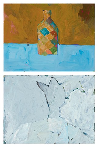 Harlequin Diptych 1997 acrylic on stonehenge 46in x 30in