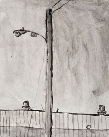 Baltimore Cityscape 2000 ink on paper 17in x 13in