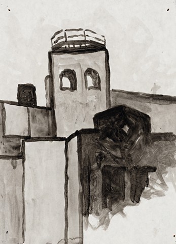 Baltimore Cityscape 2000 ink on paper 14in x 10in