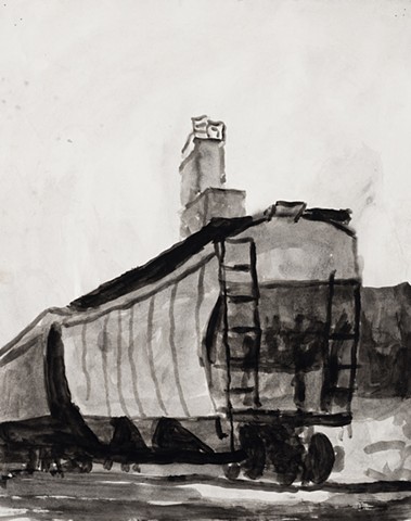 Baltimore Cityscape 2000 ink on paper 17in x 13in