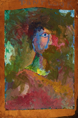 David and Goliath 2008 acrylic, oil, contact cement on paper and plywood 72in x 48in