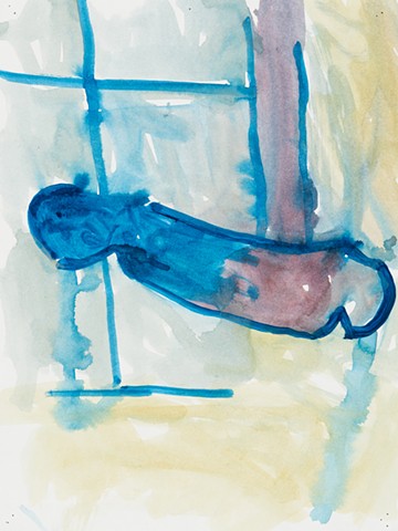  Apartment Study 2000  acrylic on paper 14in x 10.5in