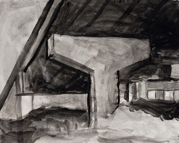 Baltimore Cityscape 2000 ink on paper 13in x 17in