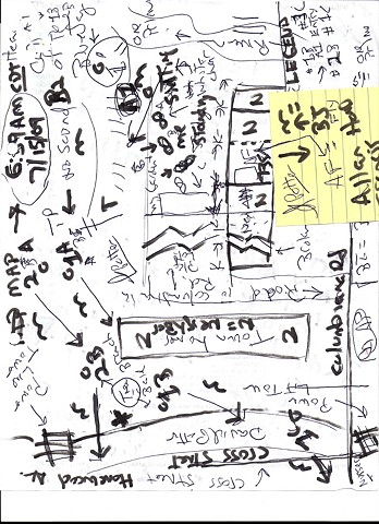 Bird map 2009 pen on paper 11.5in x 8in