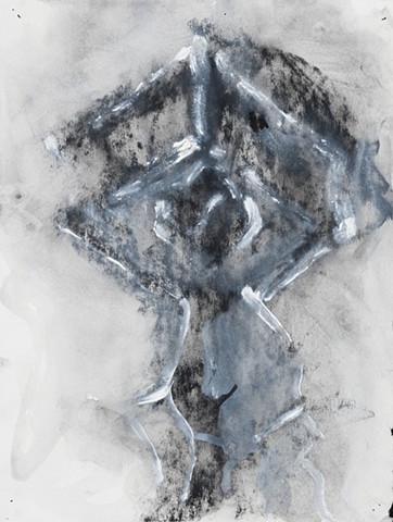 Variations 2002 charcoal acrylic on paper 14in x 10.5in