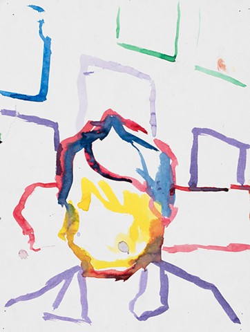 Monica RC Bottle Cap Bldg Baltimore 2005 ink on paper 14in x 10.5in