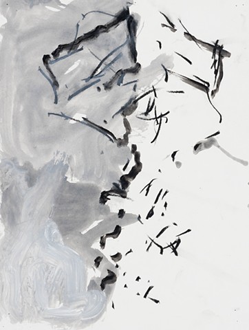 Variations 2002 charcoal acrylic on paper 14in x 10.5in