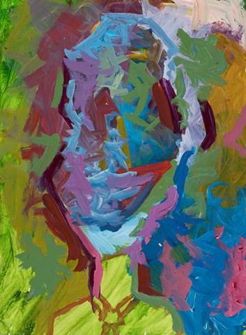 Attending 1997 acrylic on stonehenge 30in x 22in