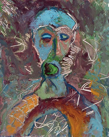 self portrait 2005 encaustic, oil on board 30in x 24in