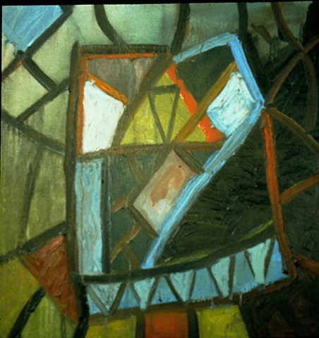 Self Portrait Chicago Racine St. 1989 oil on canvas 36in x 36in