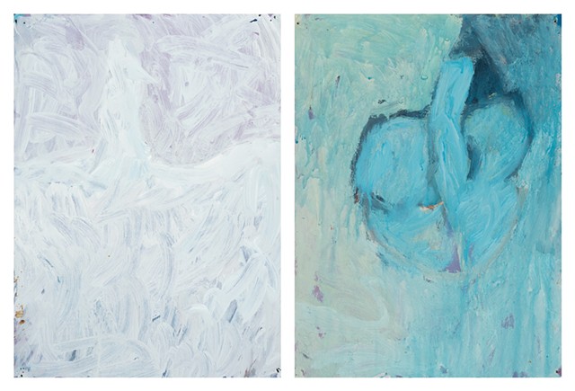 Harlequin Diptych 1997 acrylic on stonehenge 30in x 46in